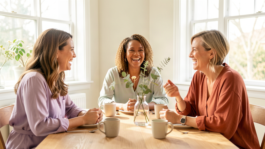Community Women sharing conversation and connection around a table